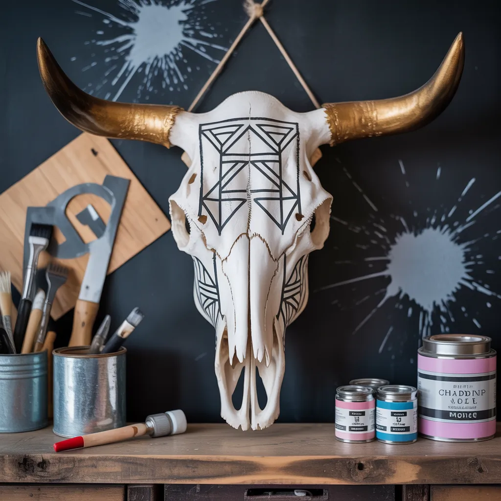 cow skull painting ideas easy to do