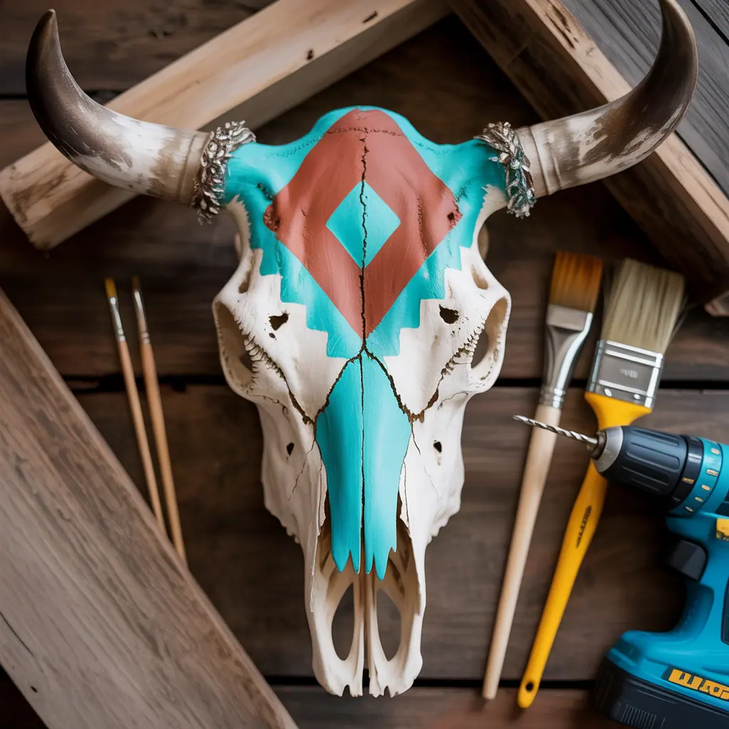 cow skull painting ideas easy to do