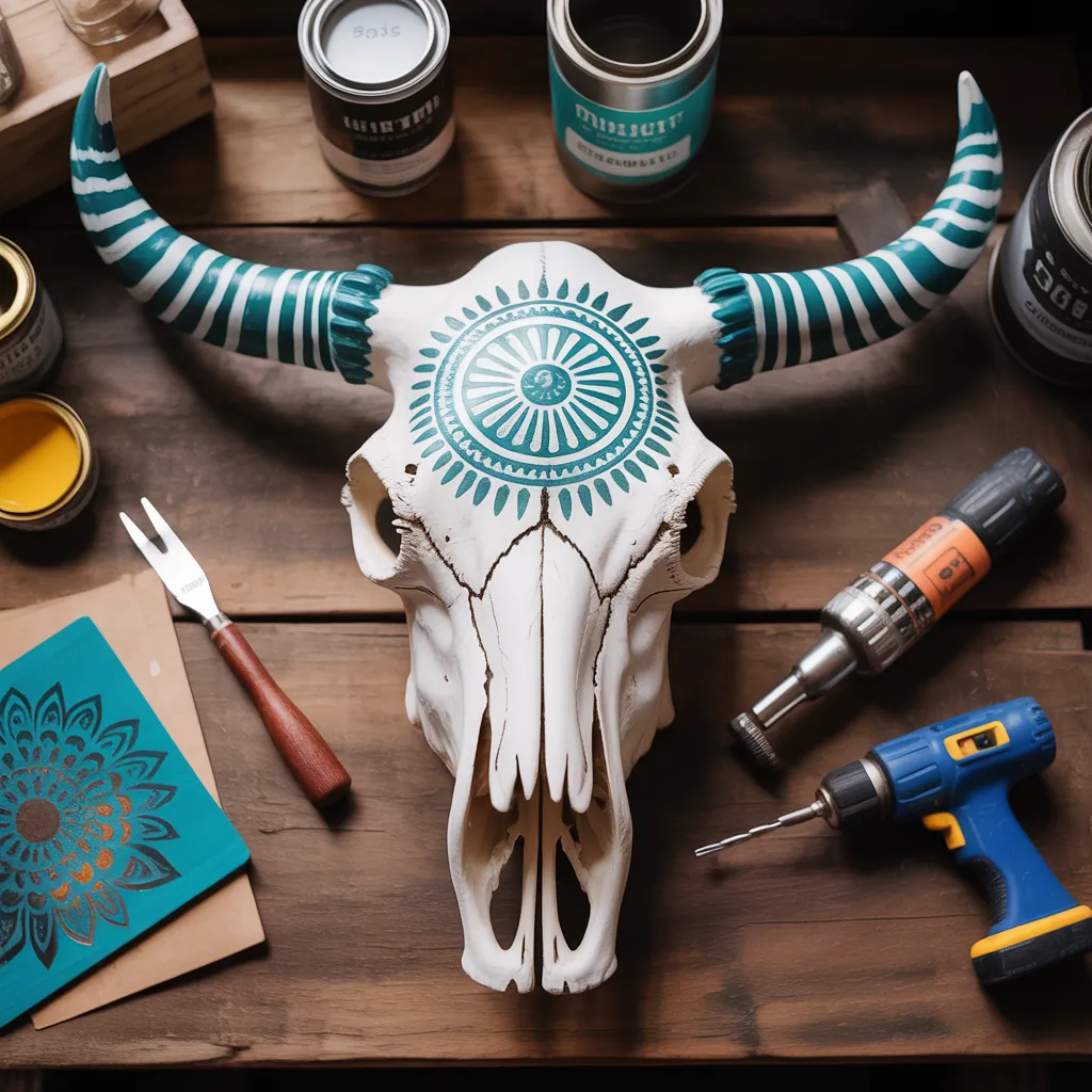 cow skull painting ideas easy to do