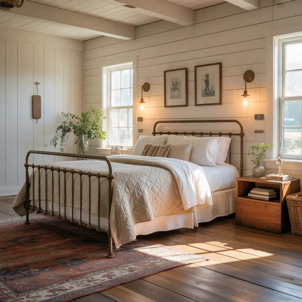 cozy romantic farmhouse bedroom image ideas