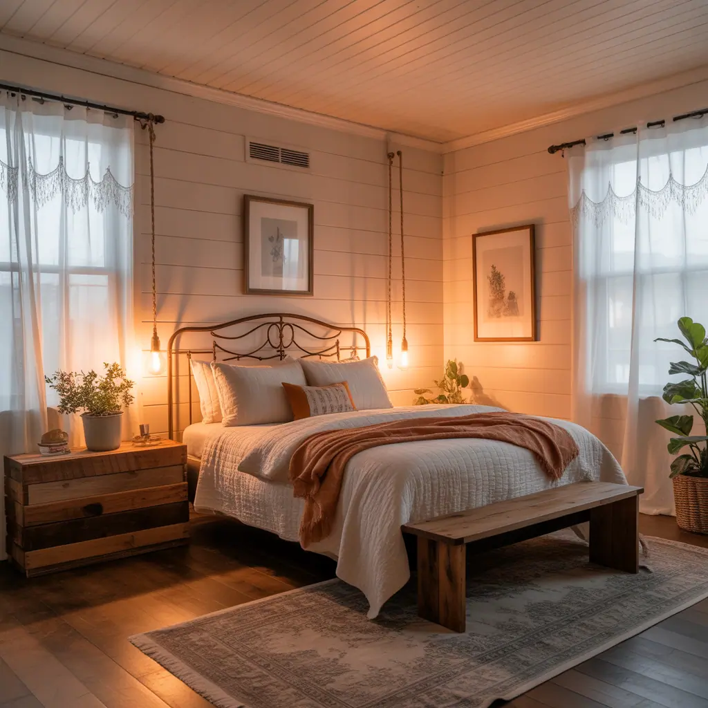 cozy romantic farmhouse bedroom image ideas