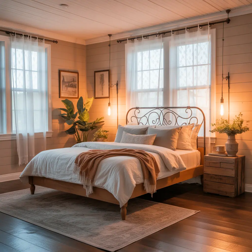 cozy romantic farmhouse bedroom image ideas