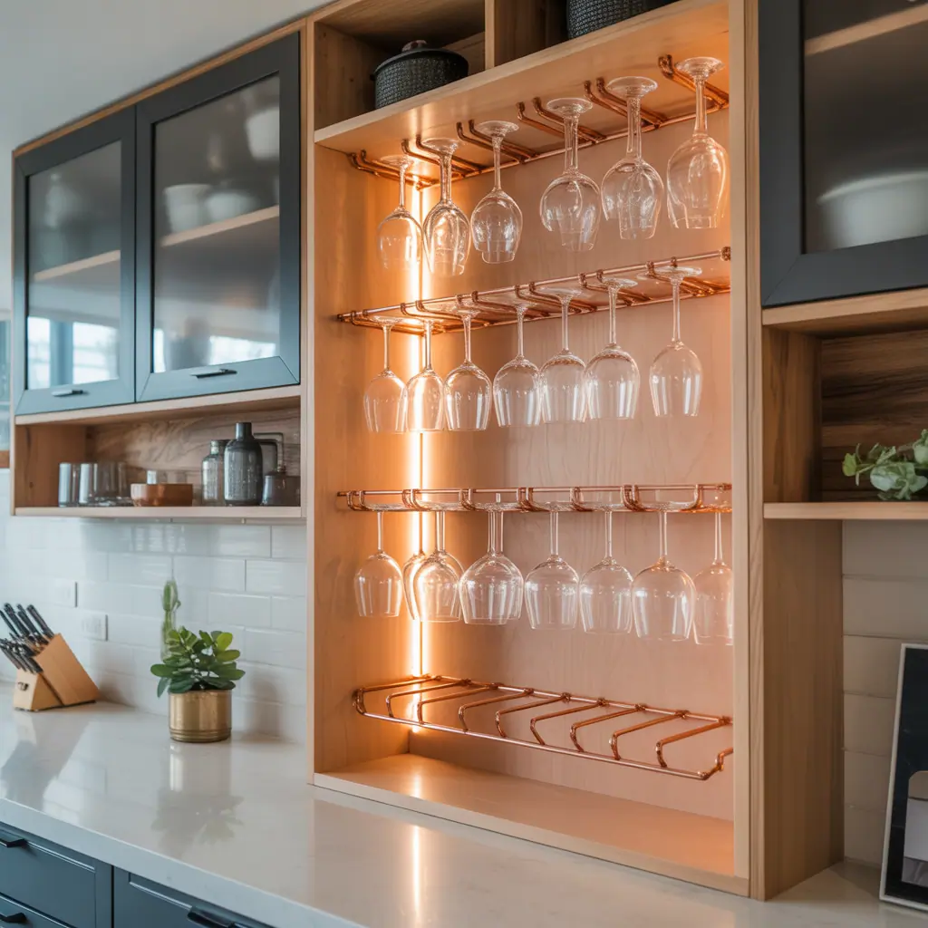 creative wine glass display