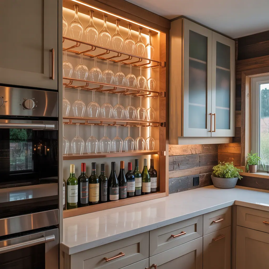 creative wine glass display