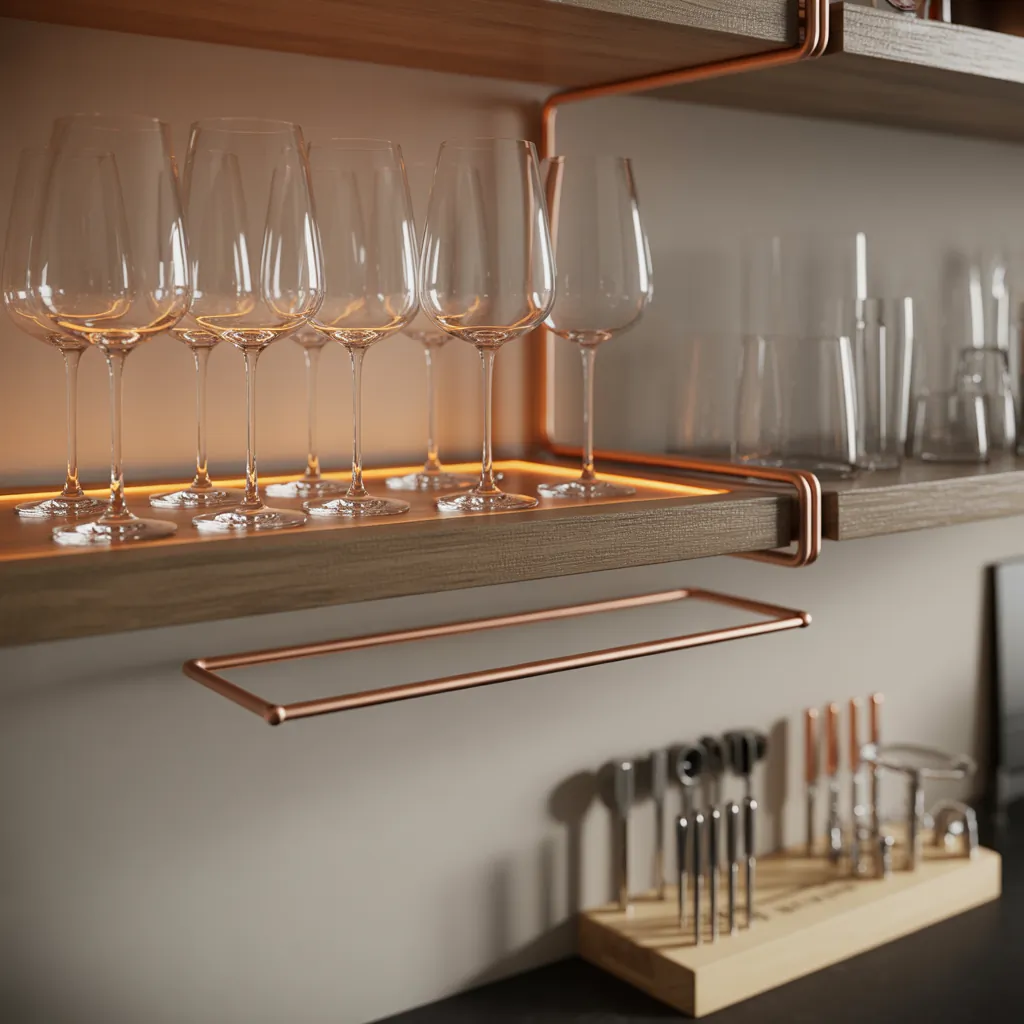 creative wine glass display