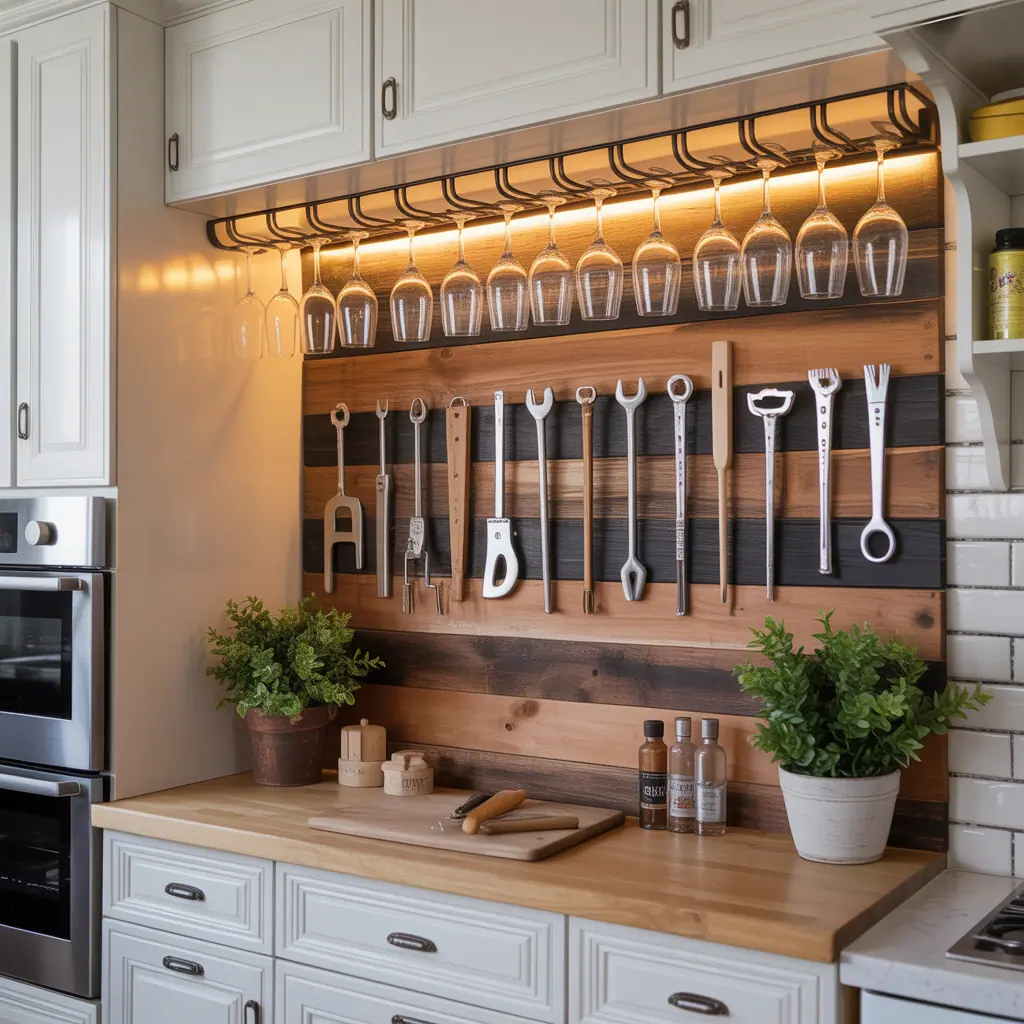 creative wine glass display