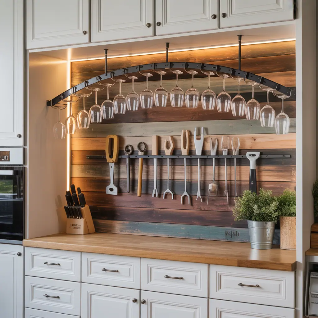 creative wine glass display