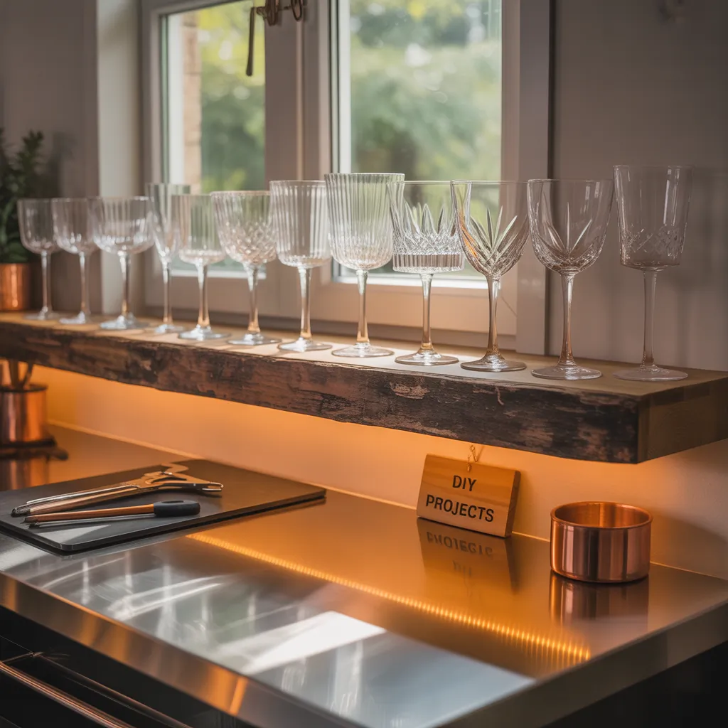 creative wine glass display