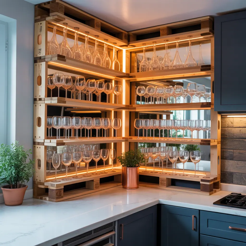 creative wine glass display