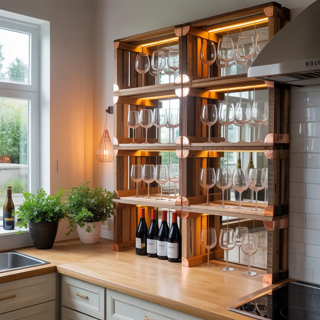 creative wine glass display