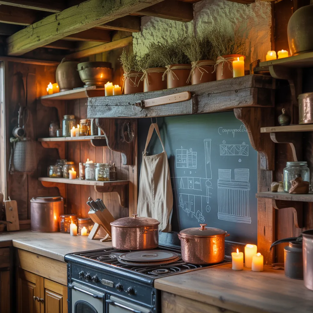dark cottagecore kitchen