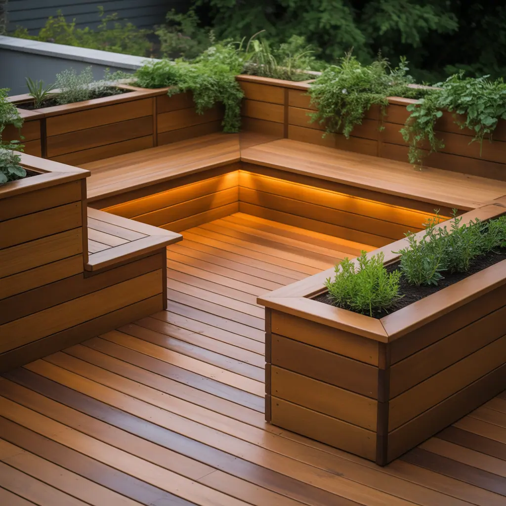 deck ideas planter boxes benches