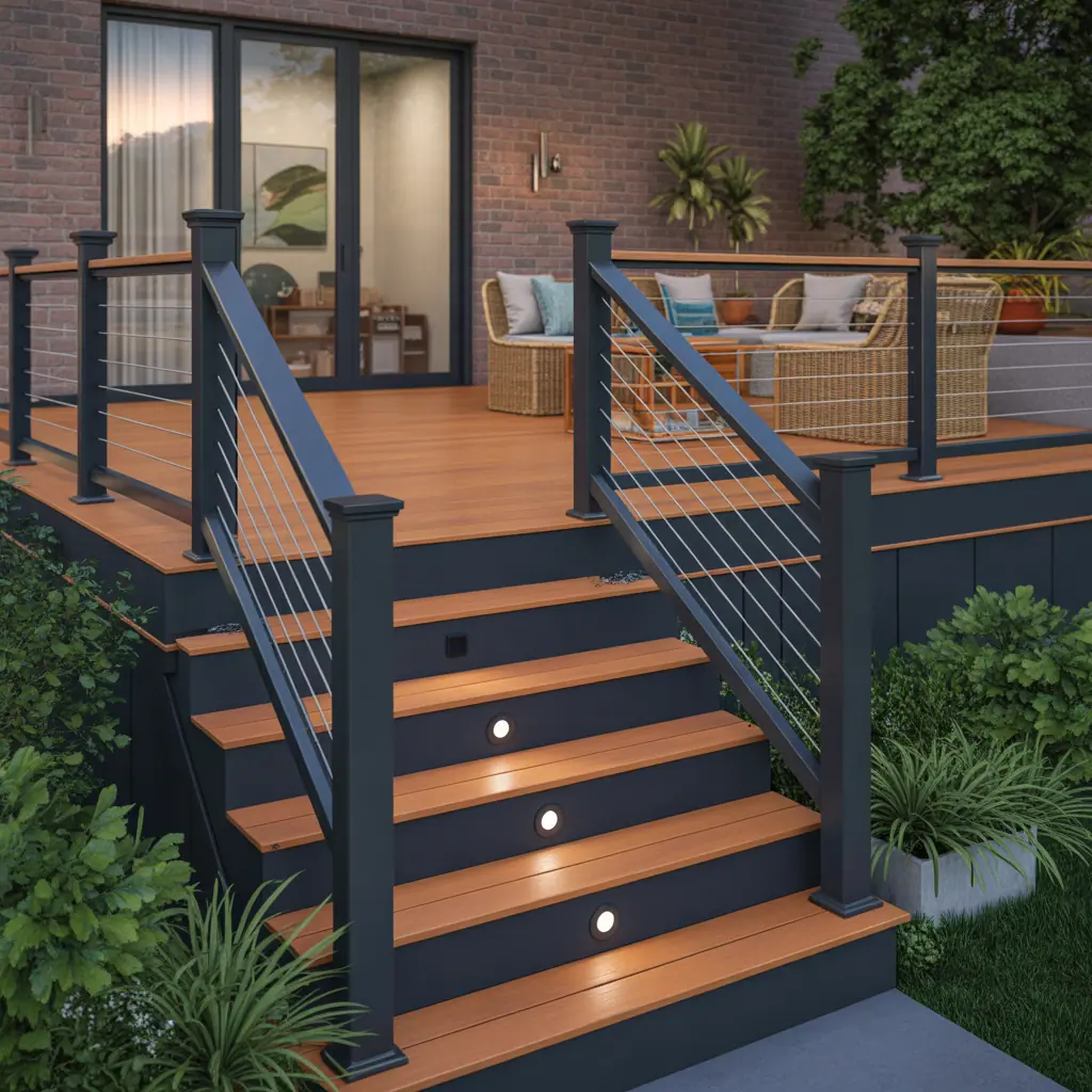 deck with black railing ideas