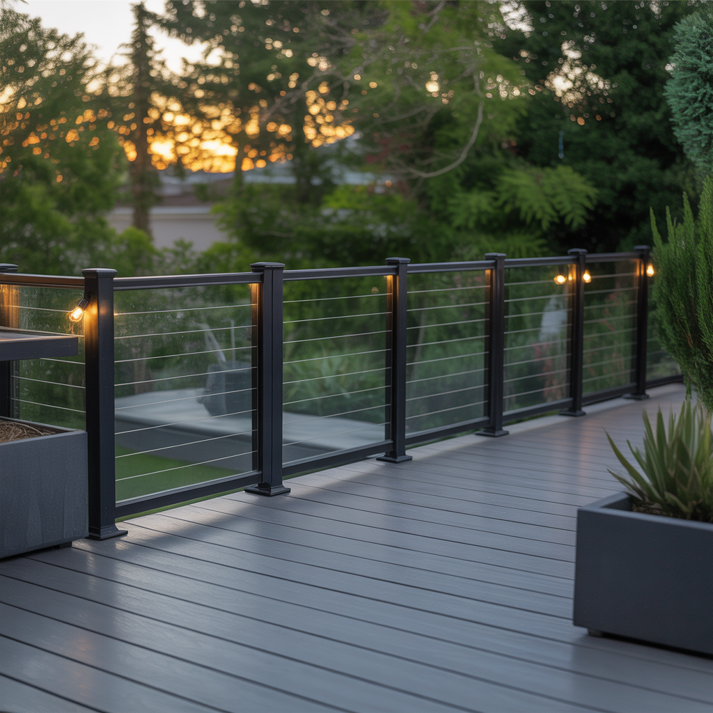 deck with black railing ideas