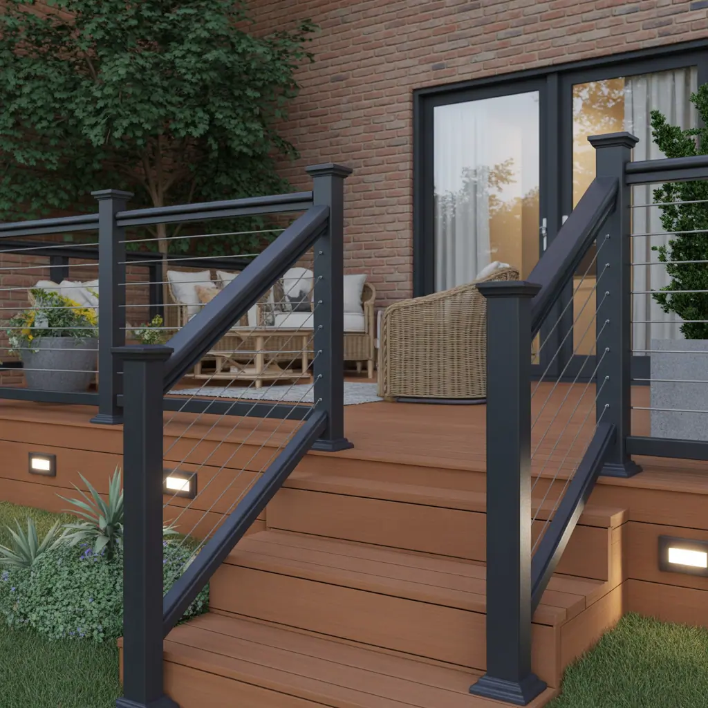 deck with black railing ideas