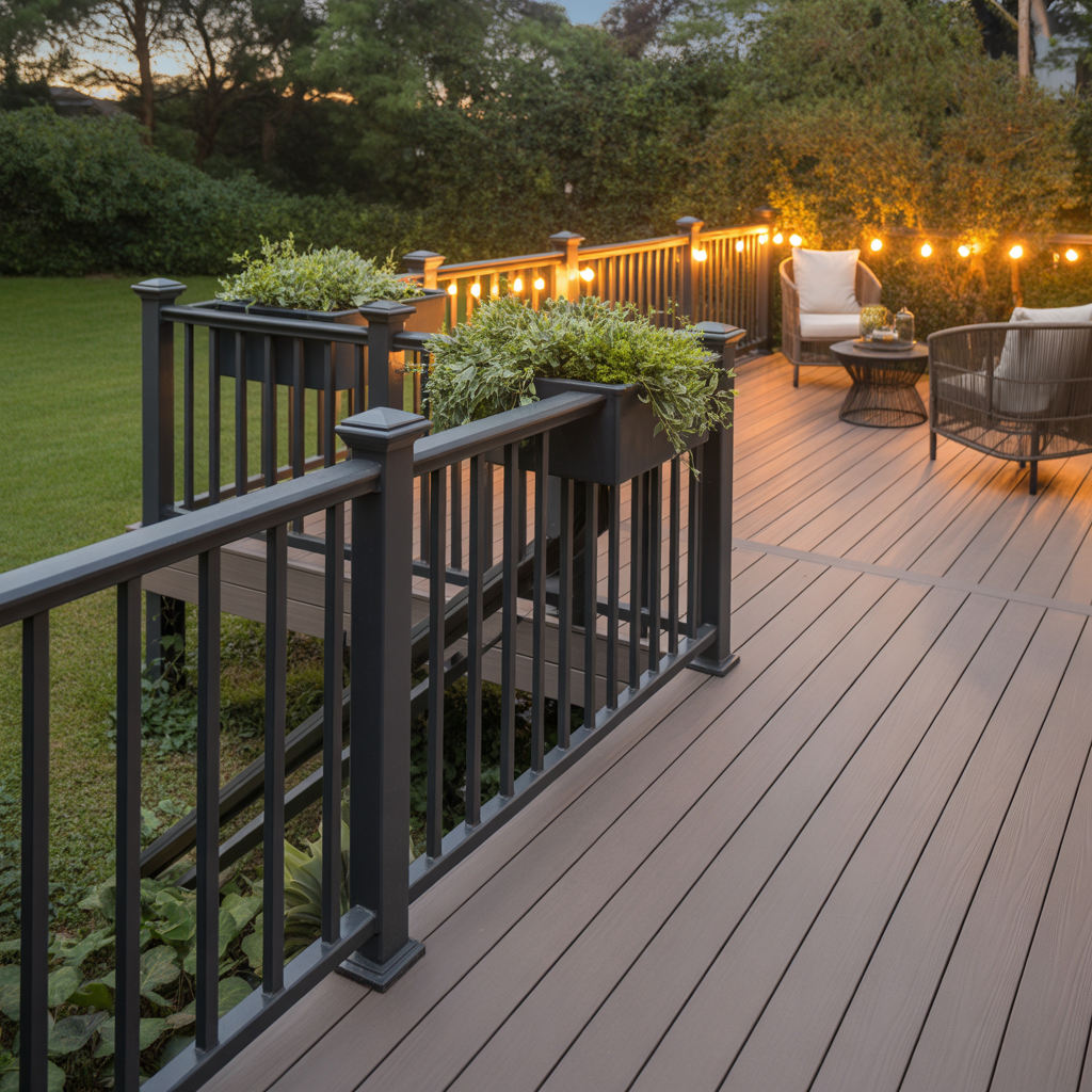 deck with black railing ideas