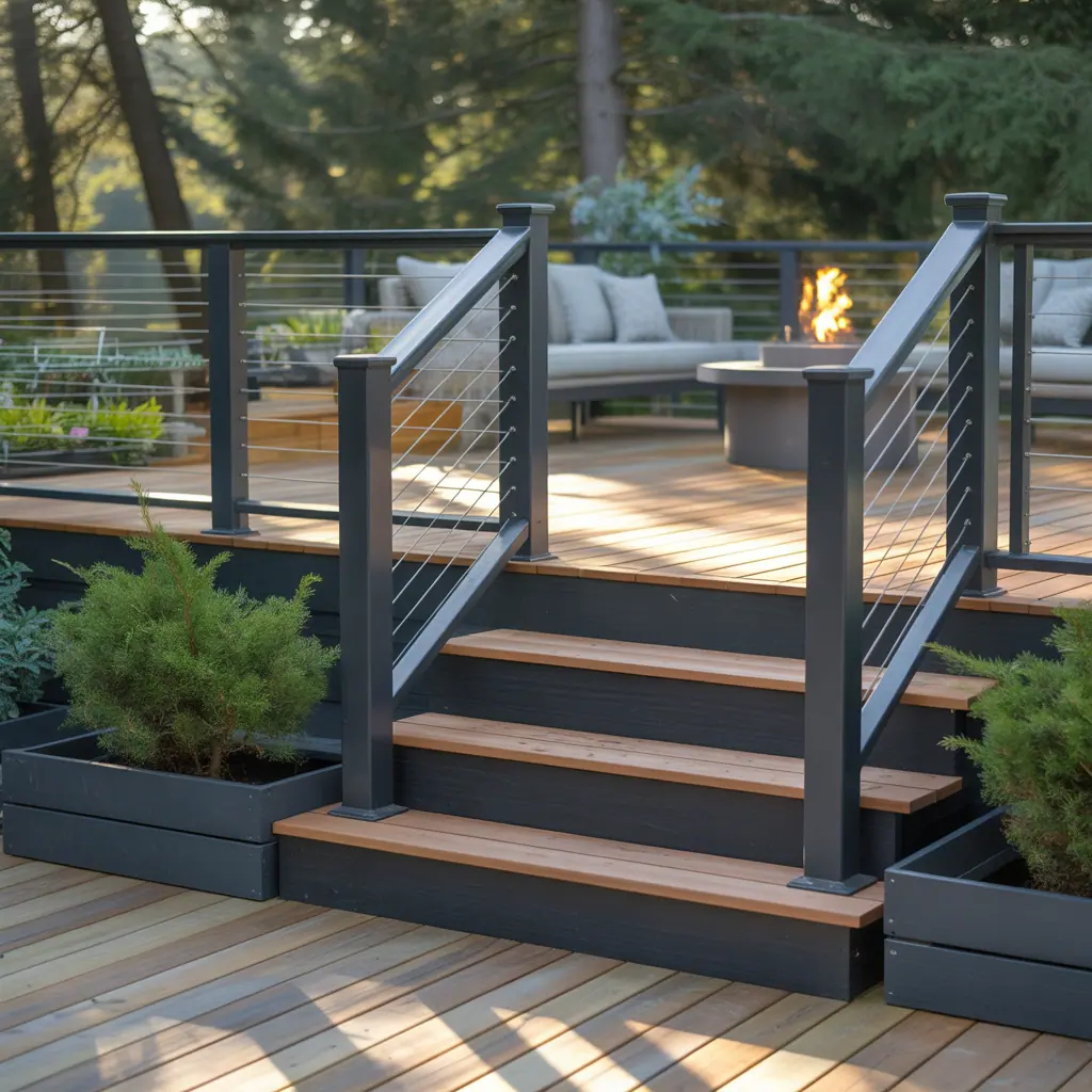 deck with black railing ideas