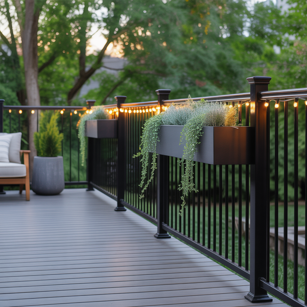 deck with black railing ideas