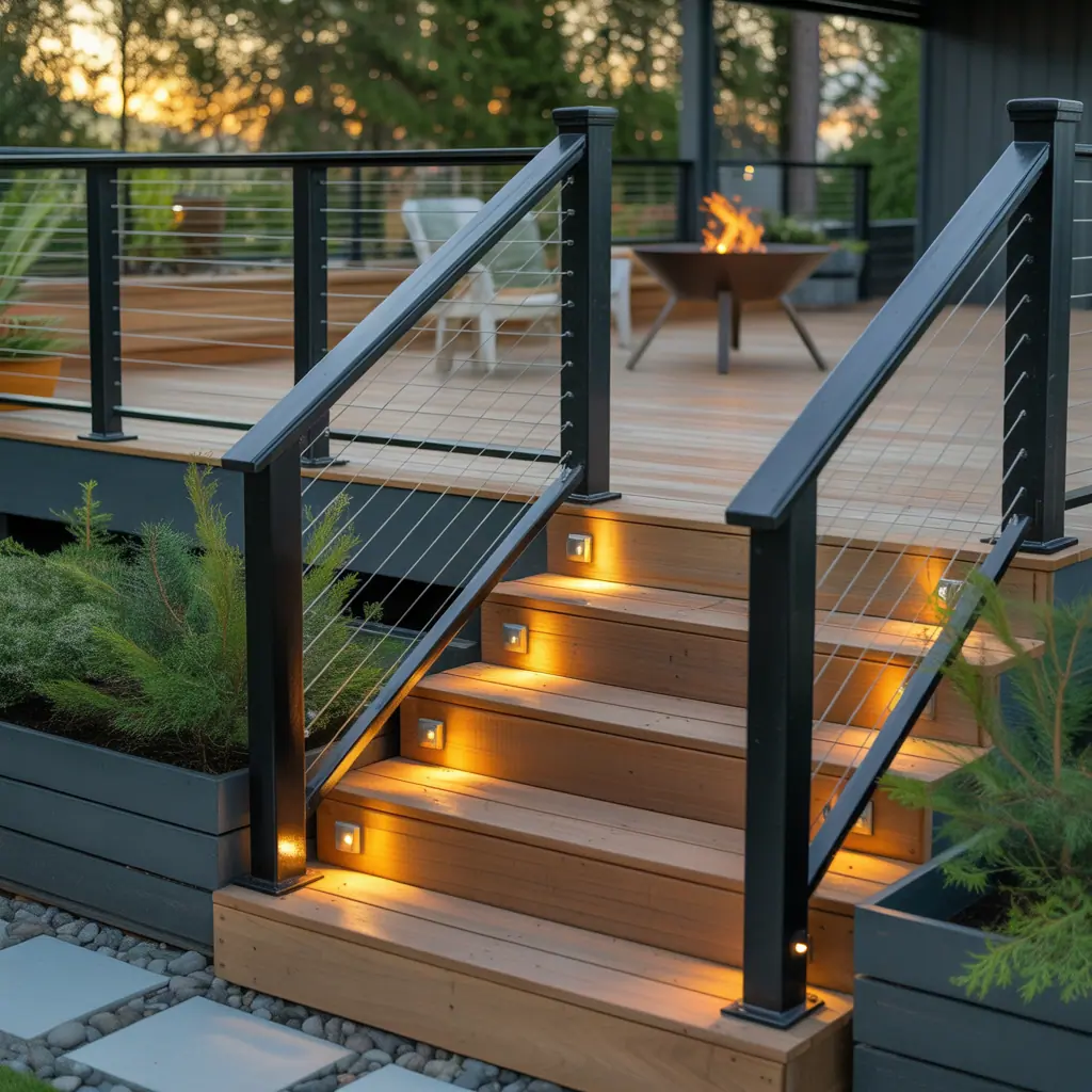 deck with black railing ideas