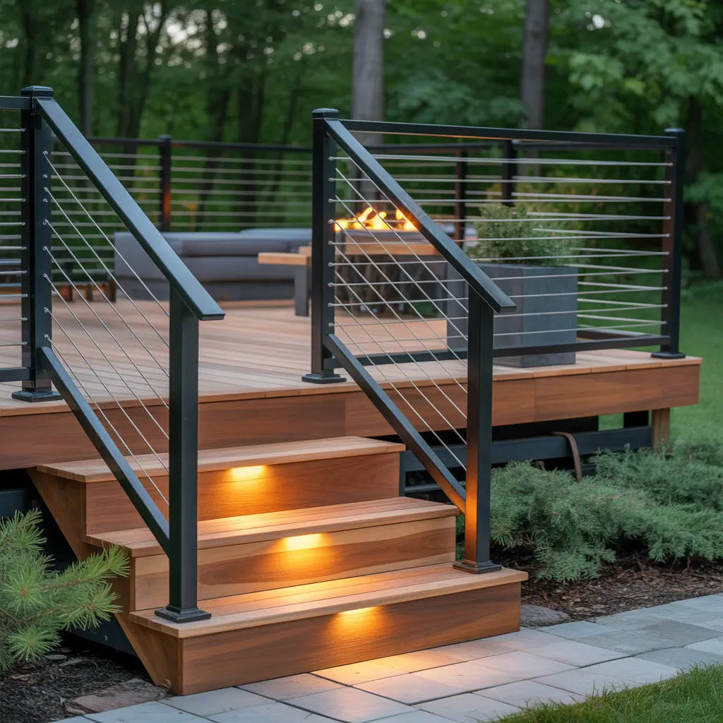 deck with black railing ideas