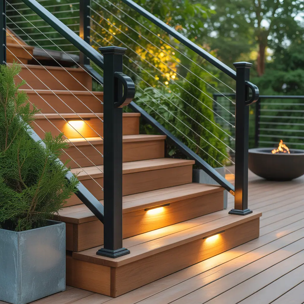 deck with black railing ideas