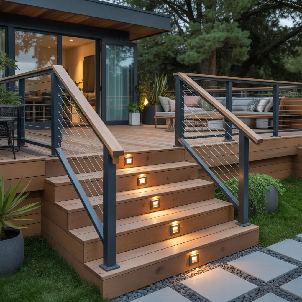 deck with black railing ideas