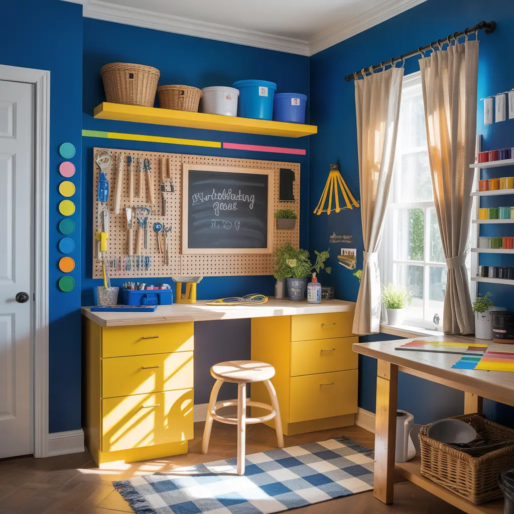 decorating ideas blue yellow