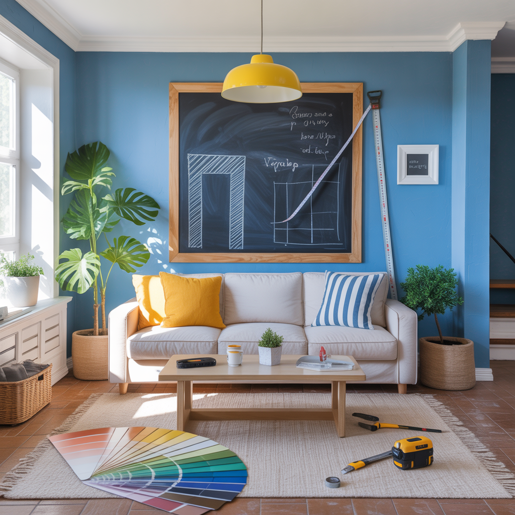 decorating ideas blue yellow