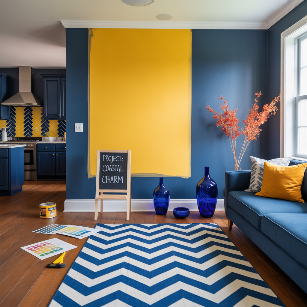 decorating ideas blue yellow