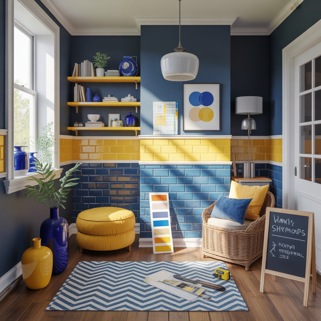 decorating ideas blue yellow