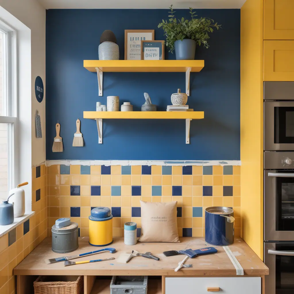 decorating ideas blue yellow