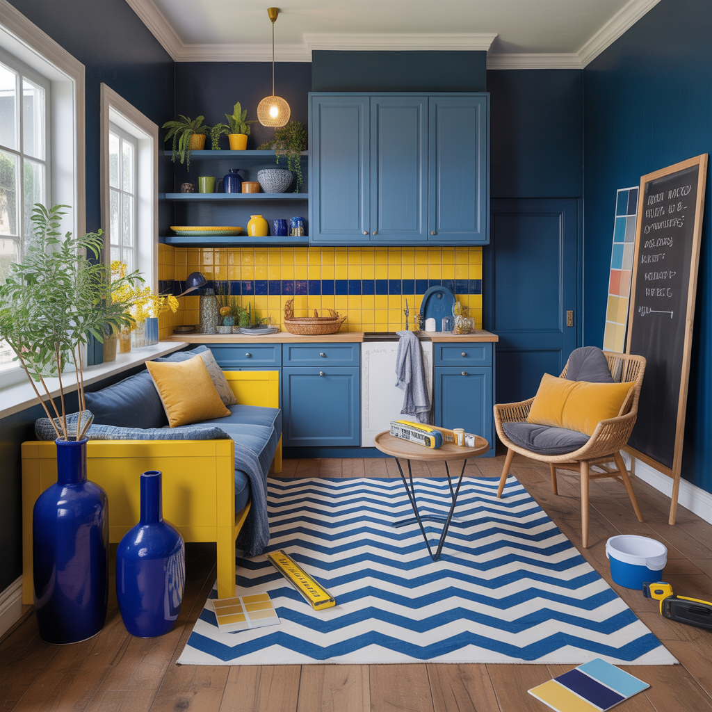 decorating ideas blue yellow