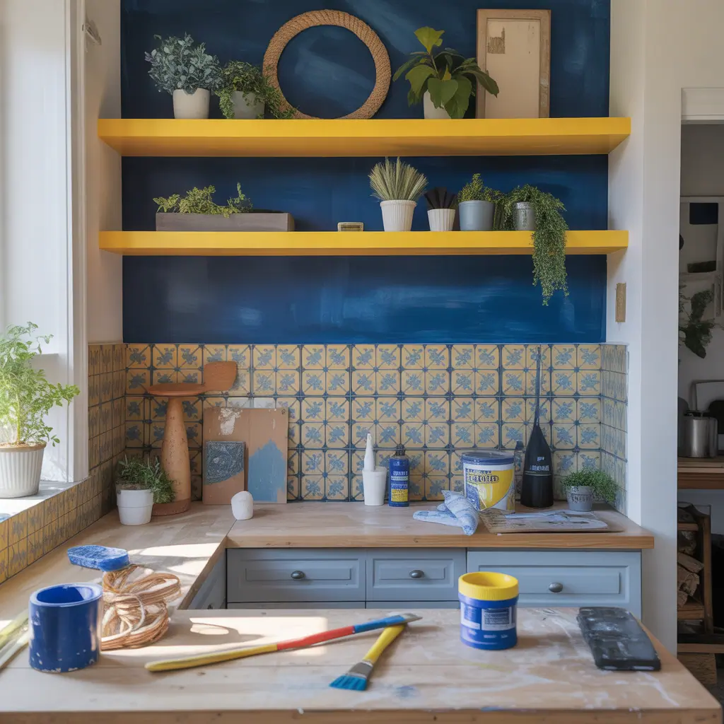 decorating ideas blue yellow