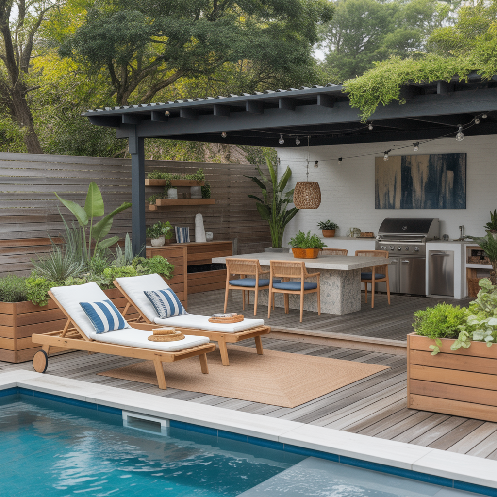 decorating ideas pool deck
