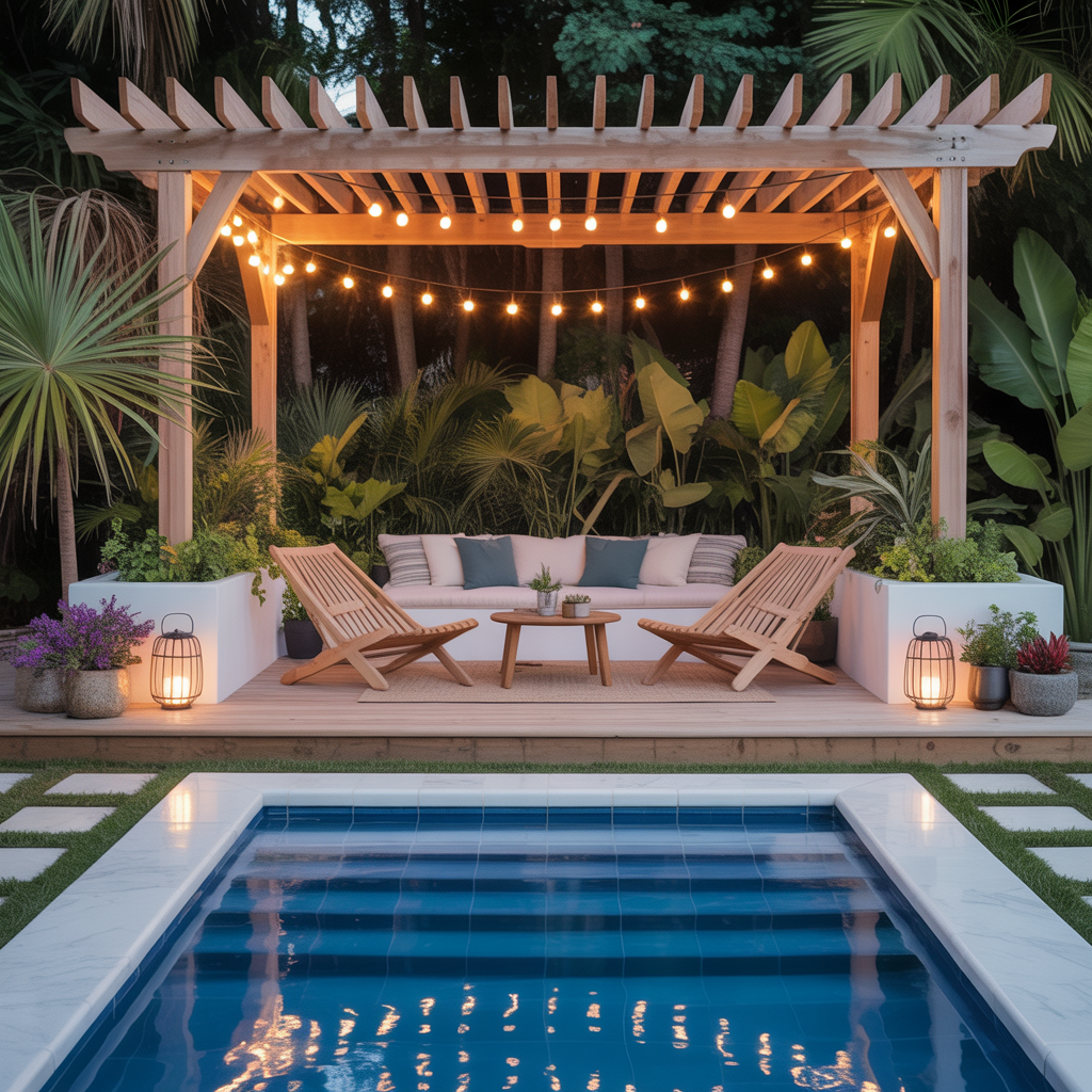 decorating ideas pool deck