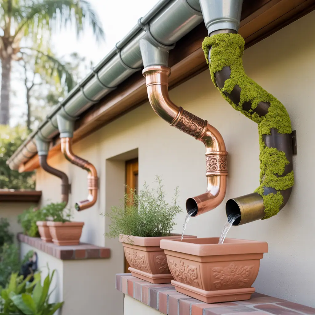 decorative downspout drainage options