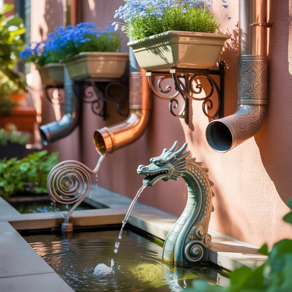 decorative downspout drainage options