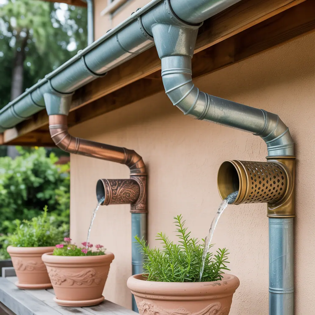 decorative downspout drainage options