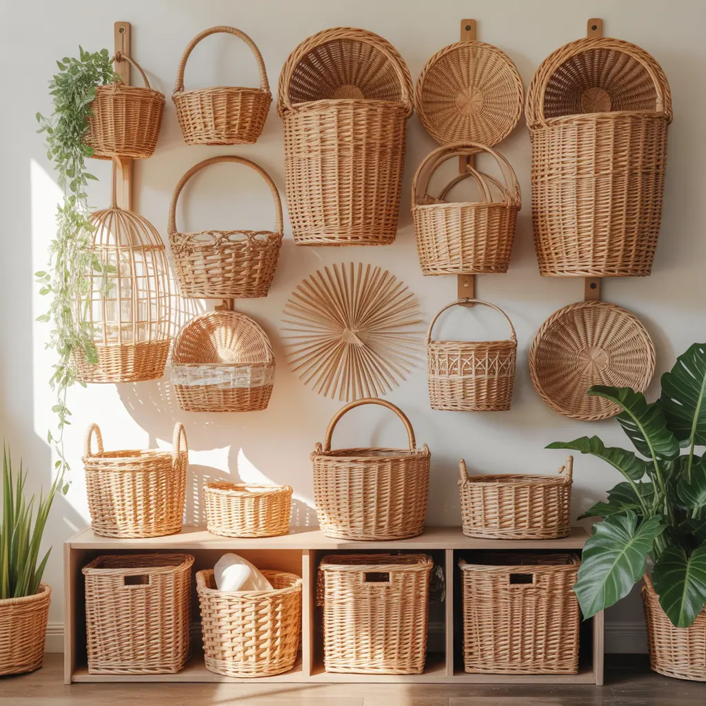 decorative wall basket ideas