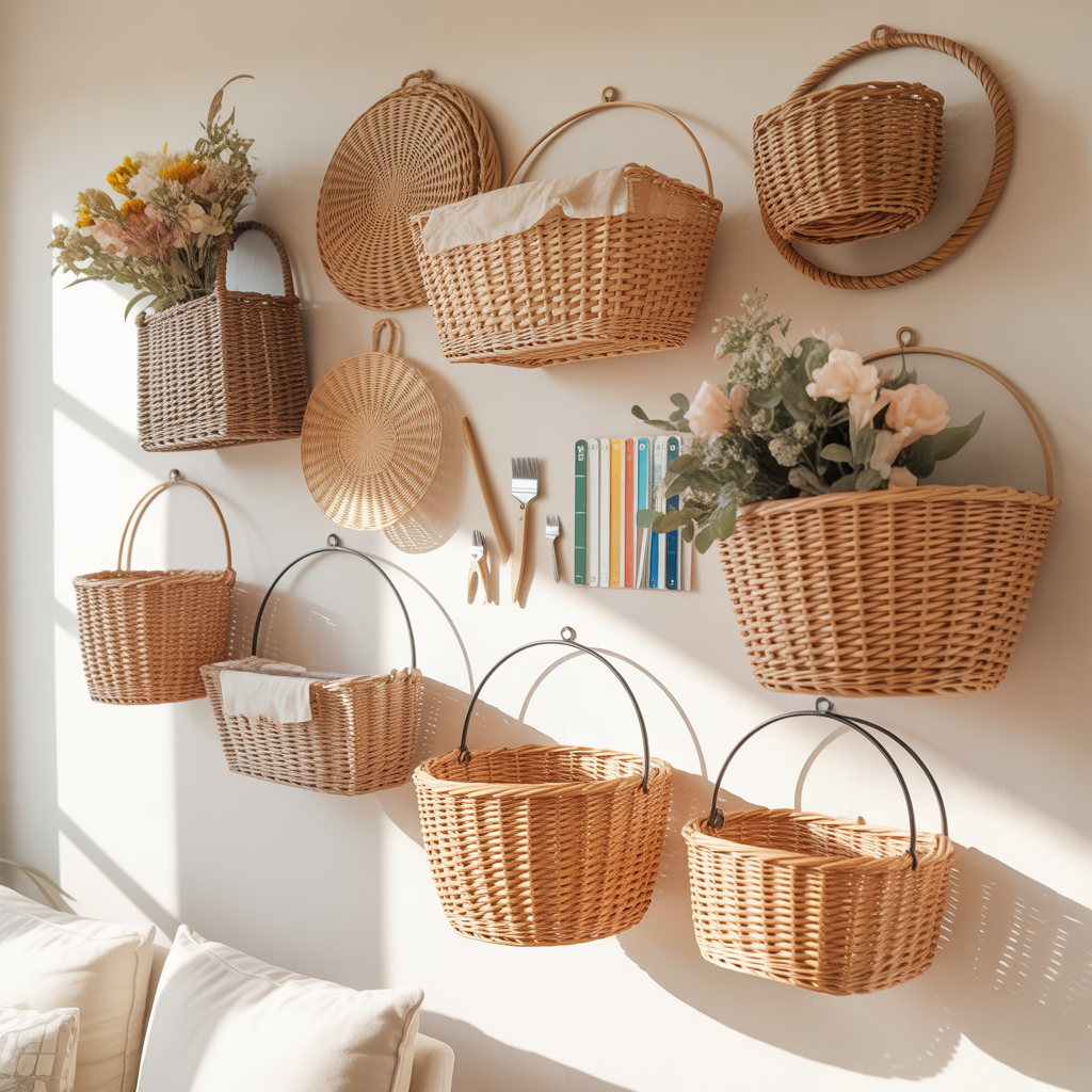 decorative wall basket ideas