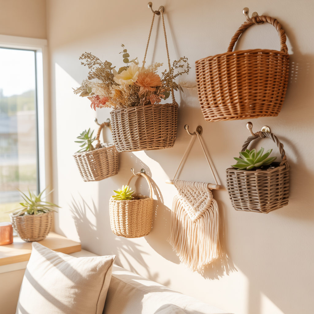 decorative wall basket ideas