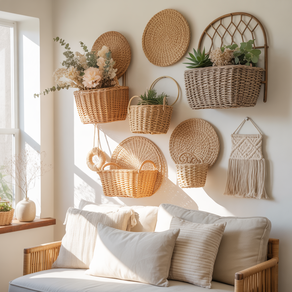 decorative wall basket ideas