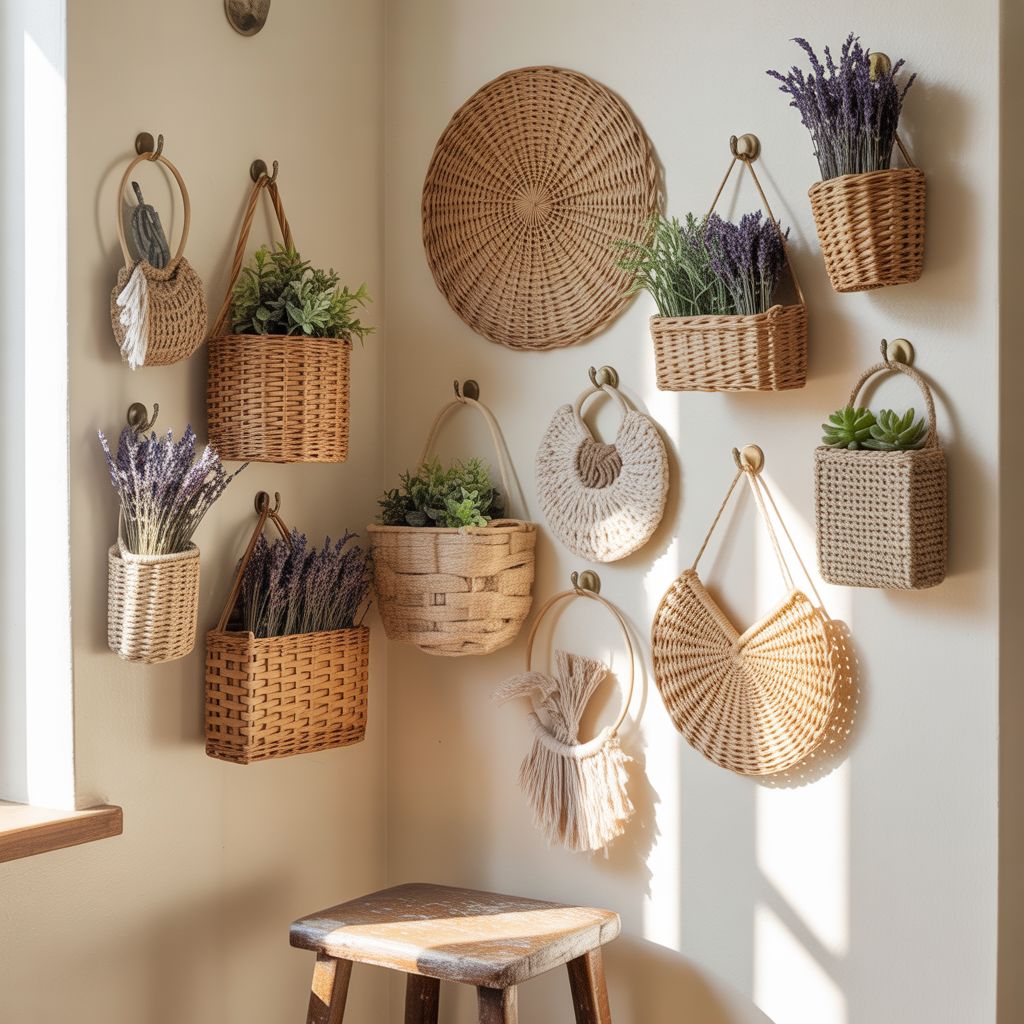 decorative wall basket ideas
