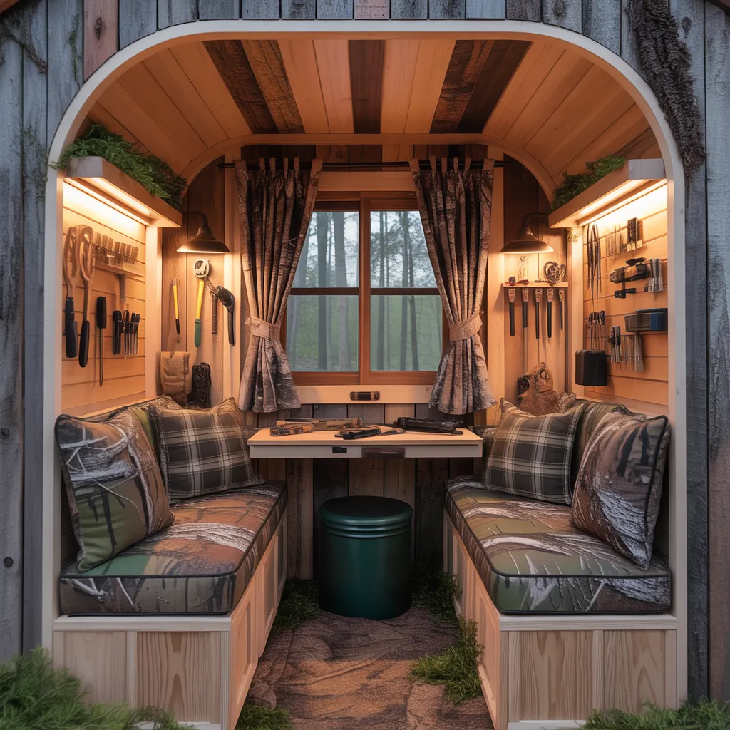 deer blind interior design ideas