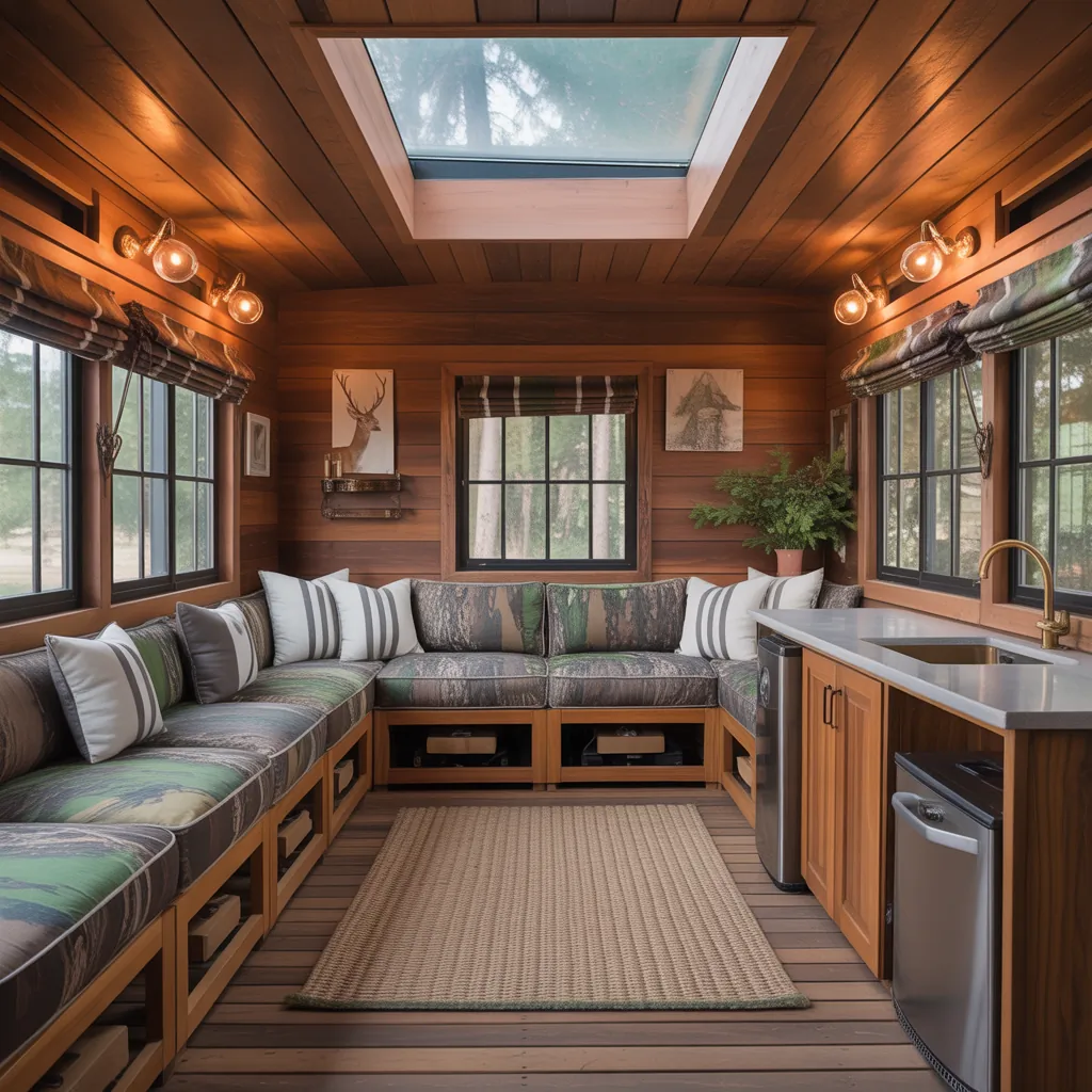deer blind interior design ideas
