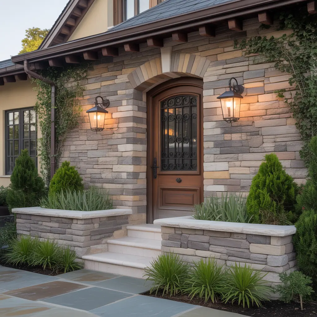 design ideas exterior stone wall