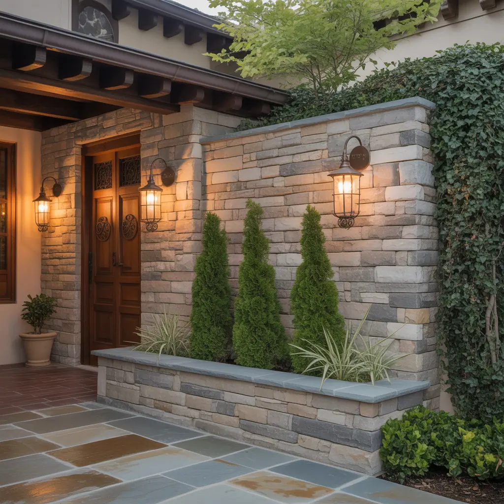 design ideas exterior stone wall