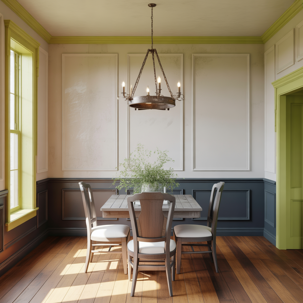 dining room chair rail paint colors