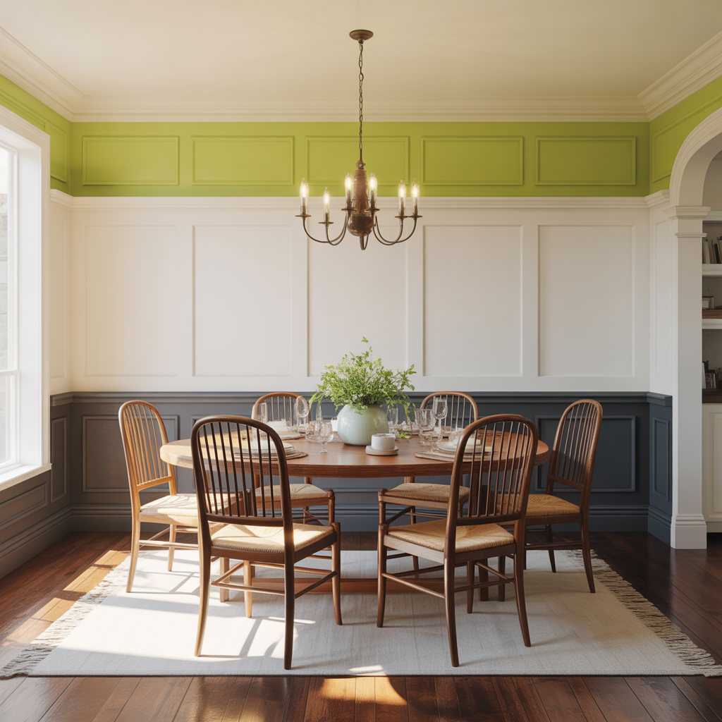 dining room chair rail paint colors