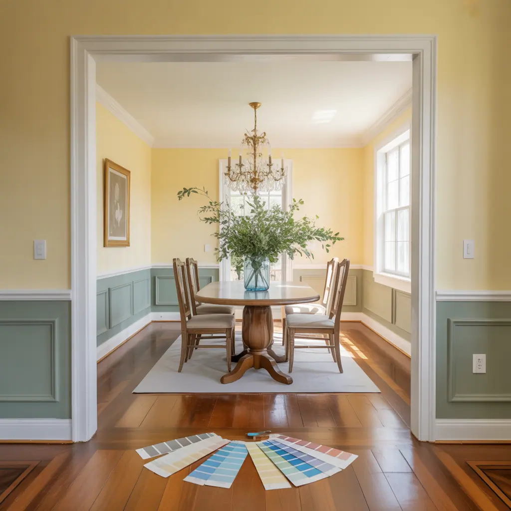 dining room chair rail paint colors